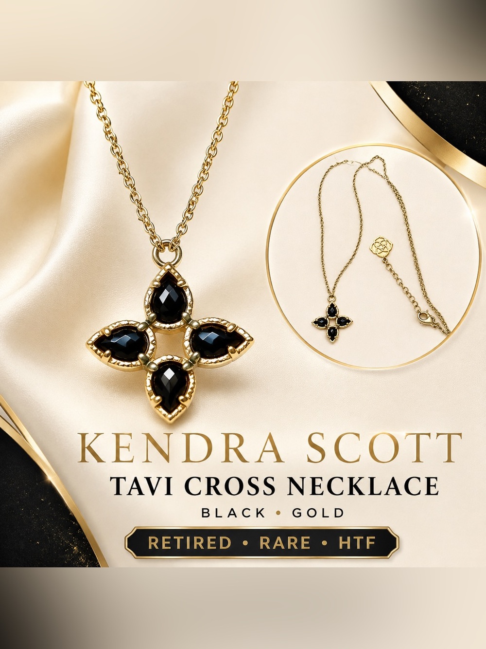 Authentic Kendra Scott Retired Tavi Cross Pendant Necklace